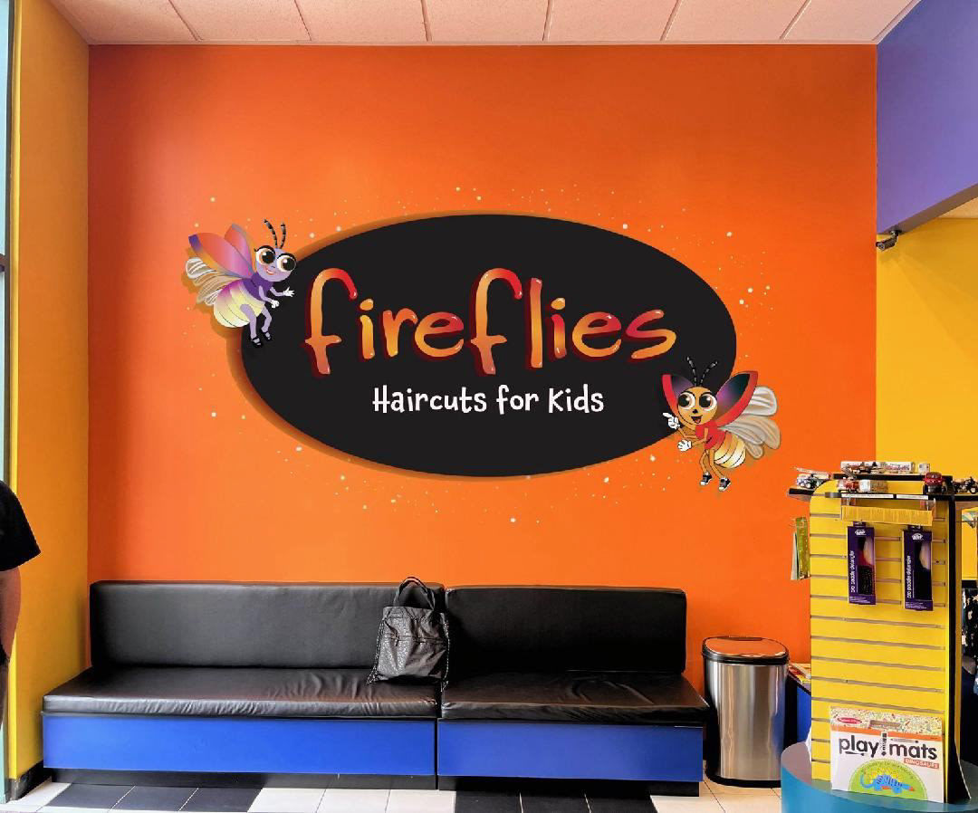 Mural at Fireflies Haircuts for Kids