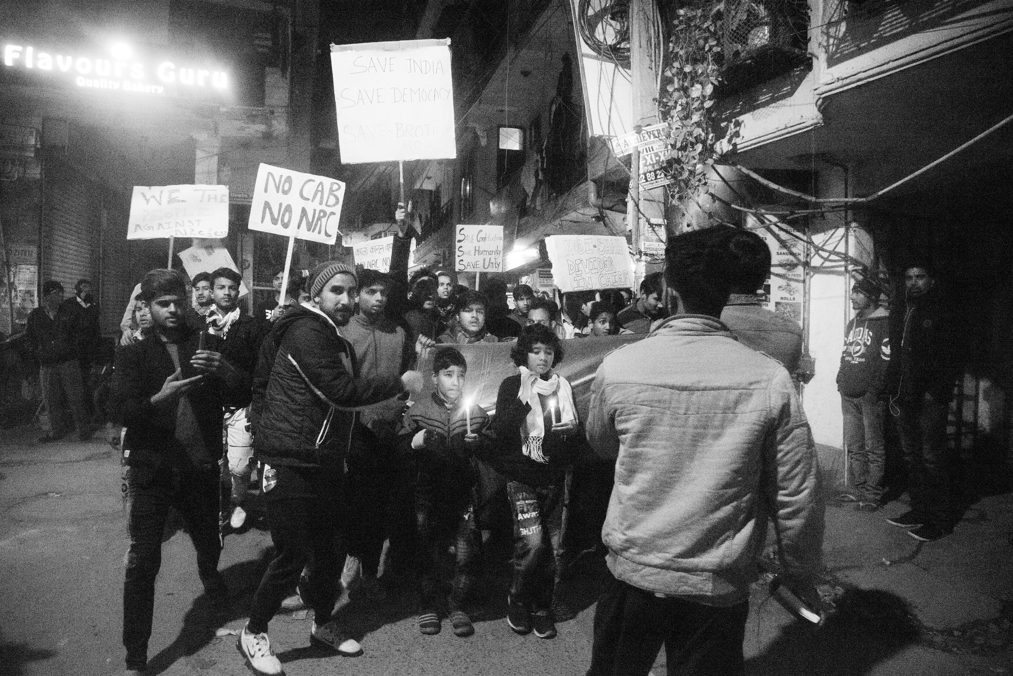 Protestors taking out Candle Vigils, Shaheen Bagh, 2019