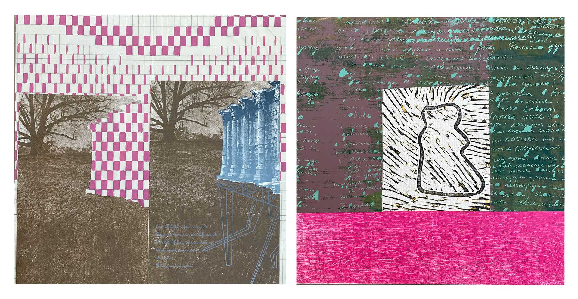 Untitled, 2010, silkscreen and collage on board