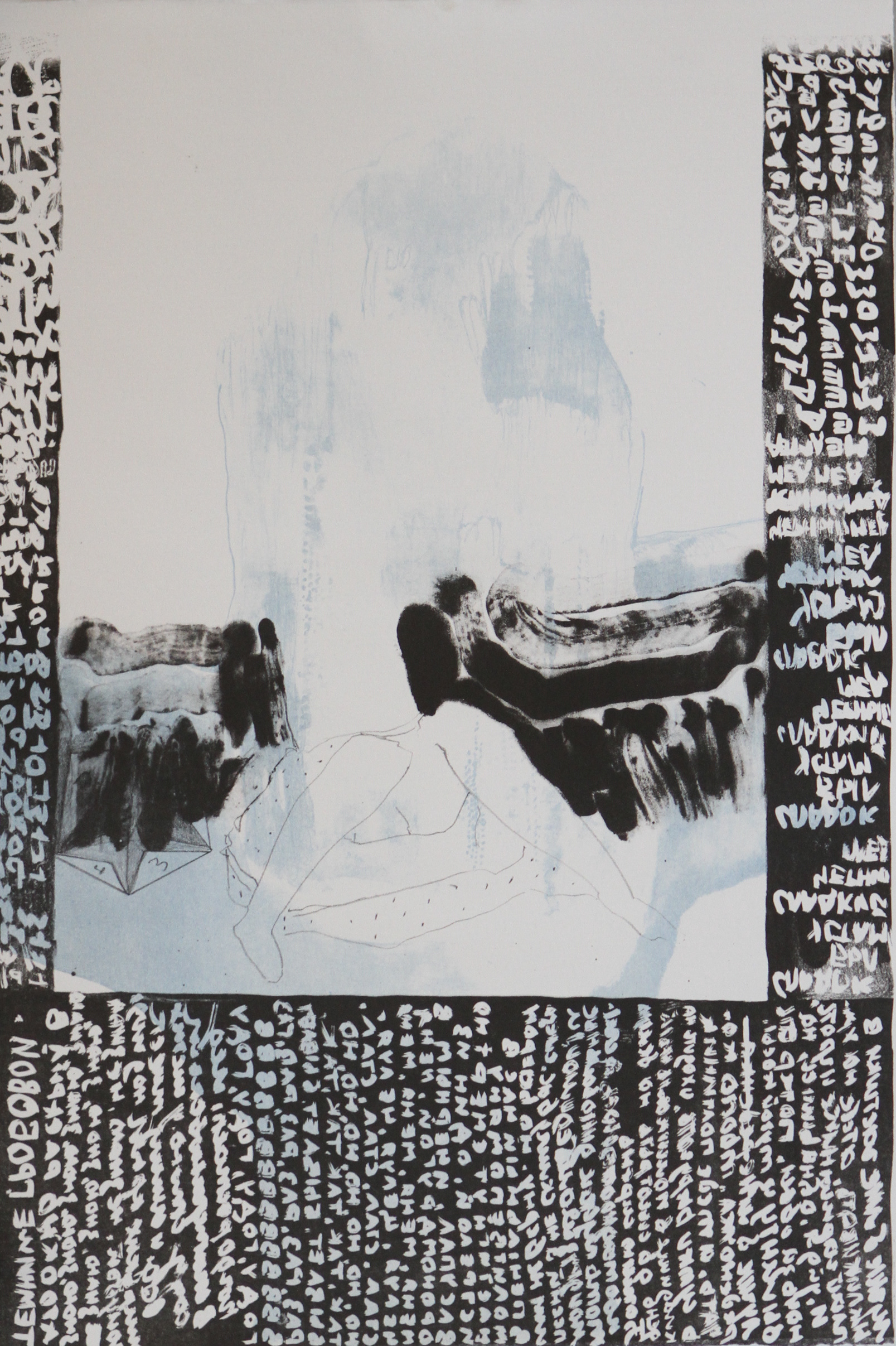 Untitled, 2009, 2 color stone lithograph