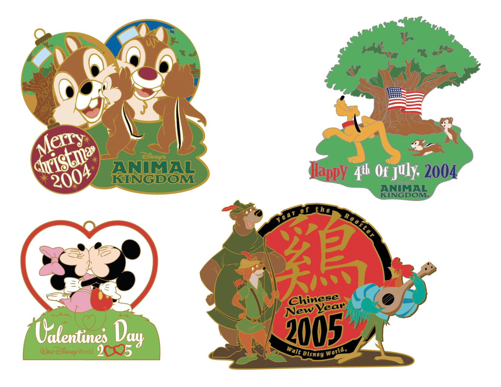 Each pin tells a story to celebrate the occasion