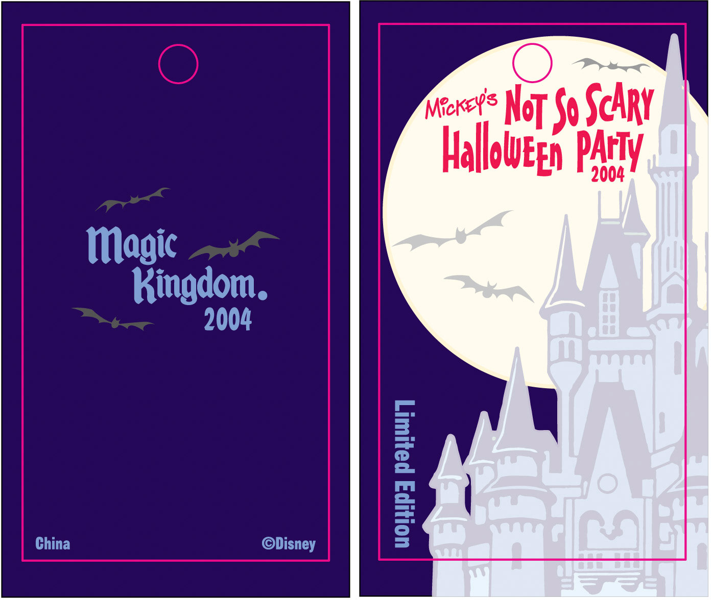 A special logo and pin backer card I designed for a separate Halloween event at the Magic Kingdom.