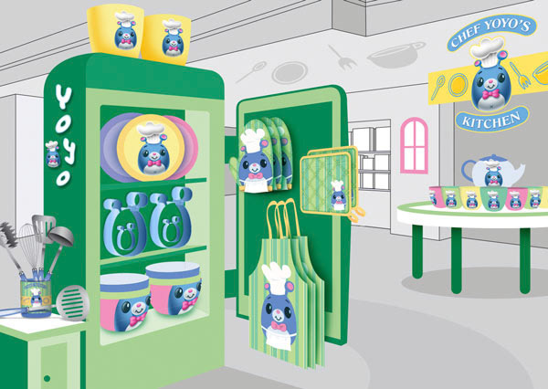 ZN Animation Yoyo Character Store Product Layout Concept