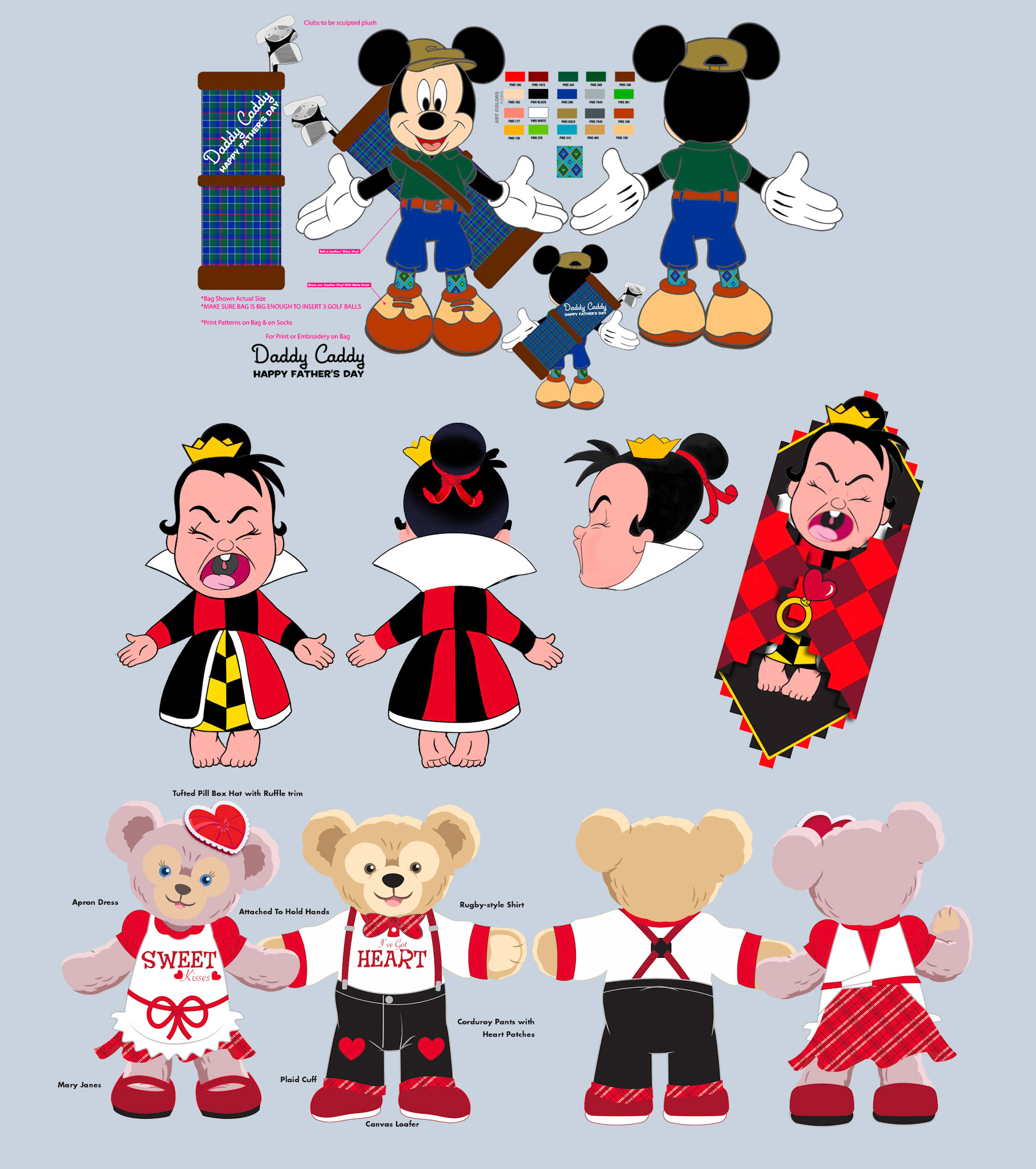Character plush toy designs