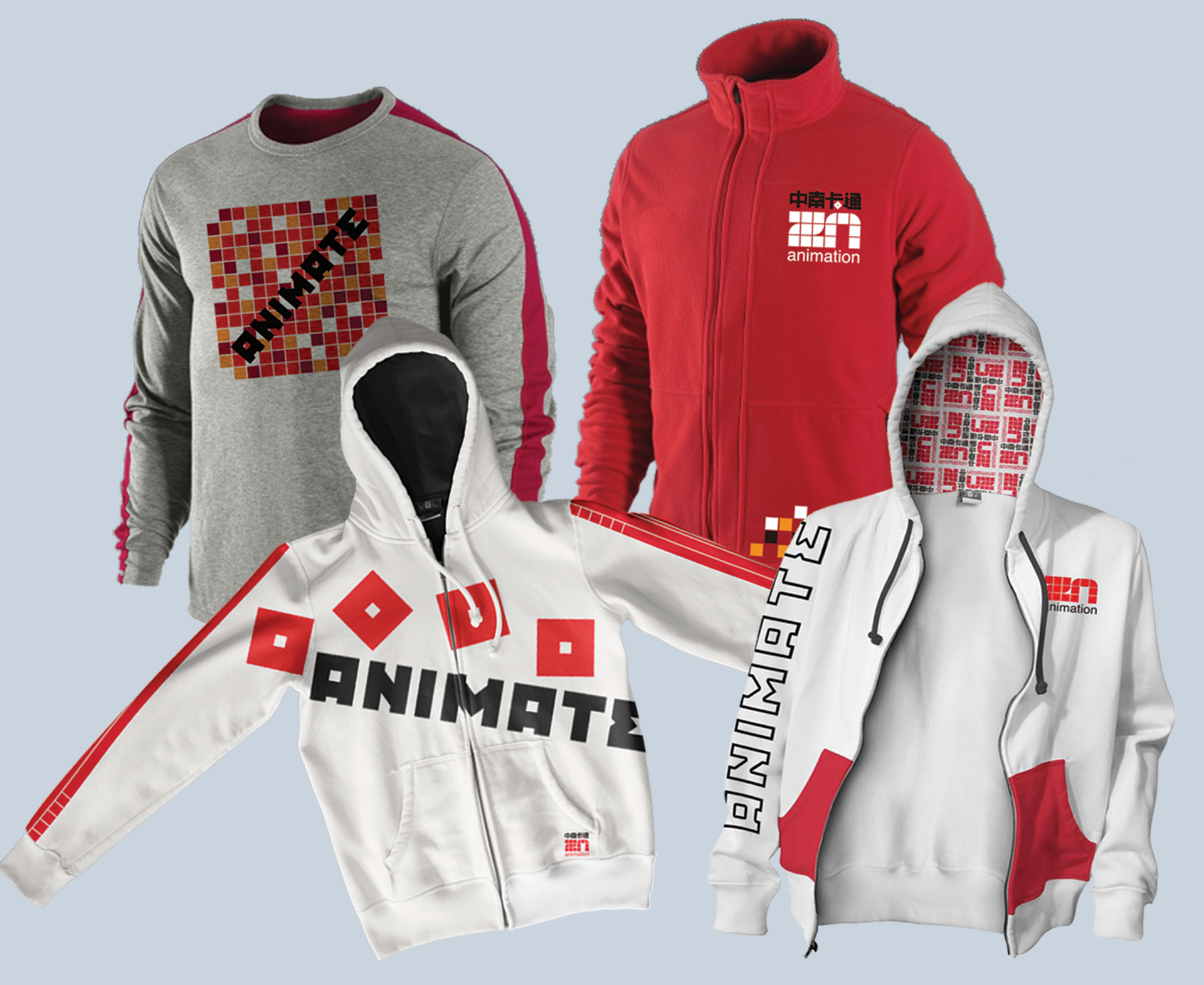 Deconstruction of ZN Animation logo to produce activewear