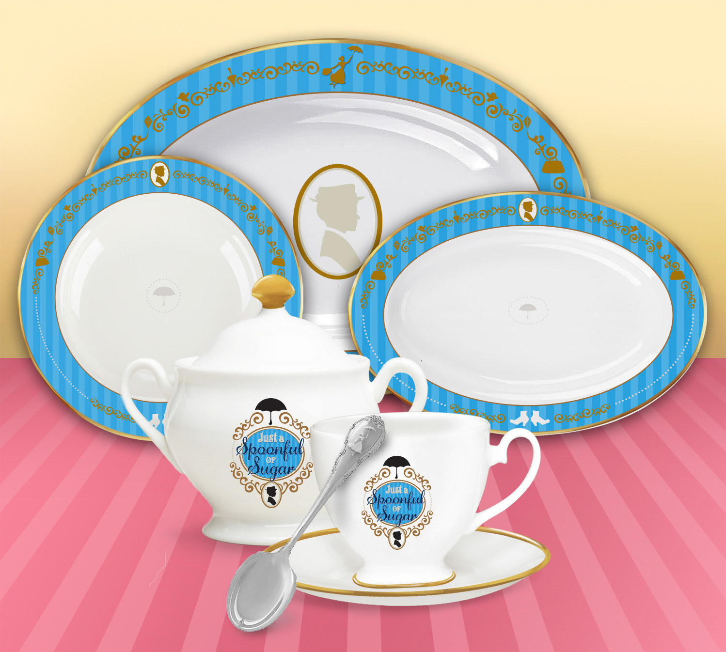 Mary Poppins Dishware Concept with Original Graphics