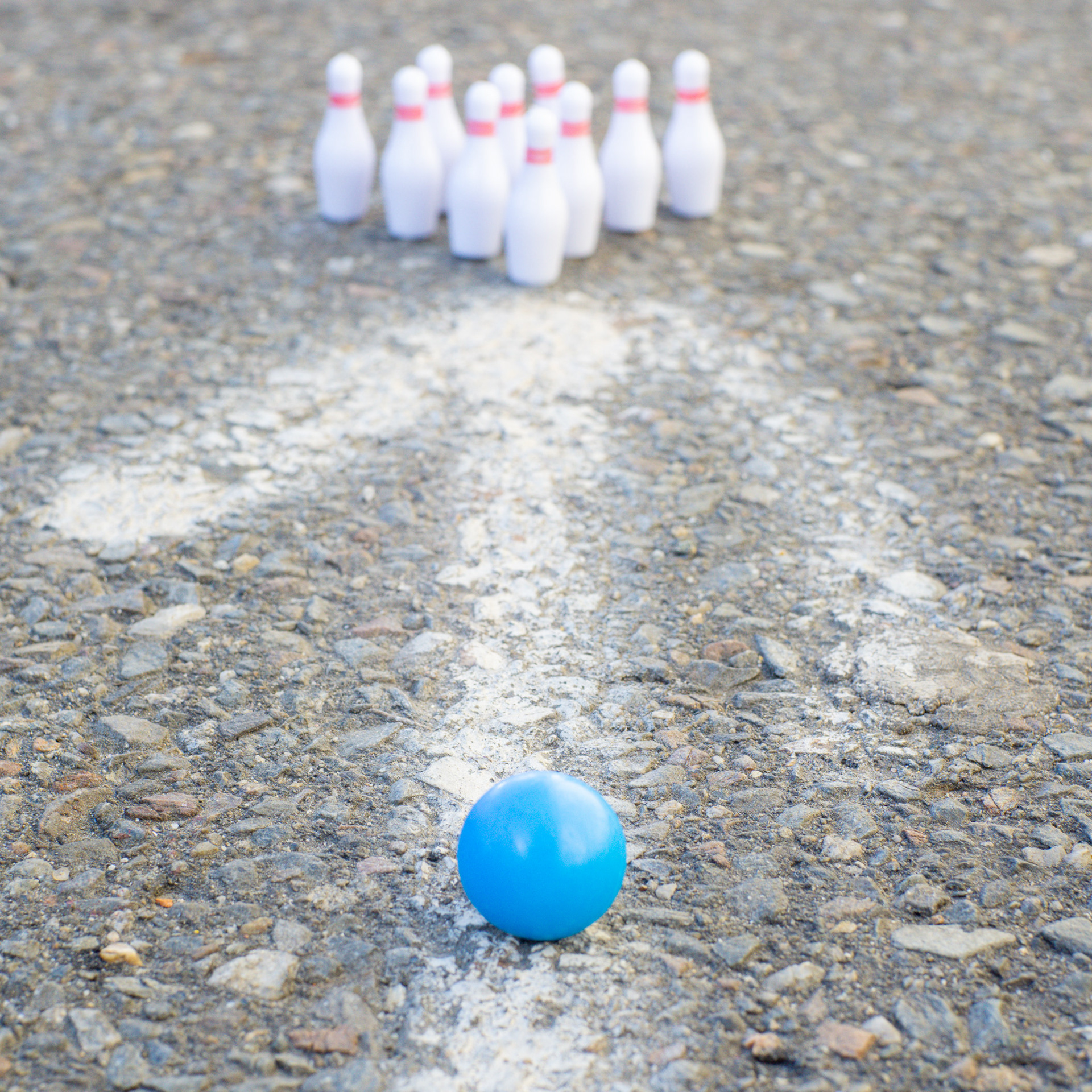 April 8th, mini bowling set, sidewalk