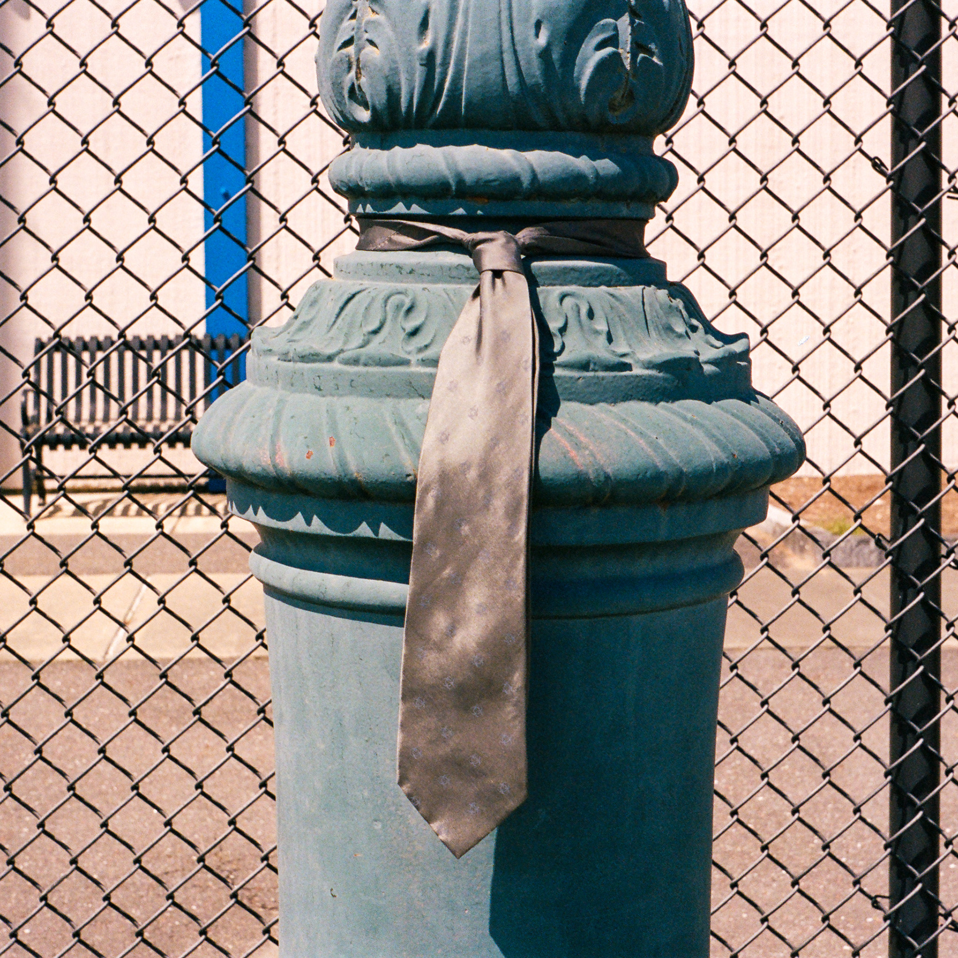 May 18th, necktie, lamp post