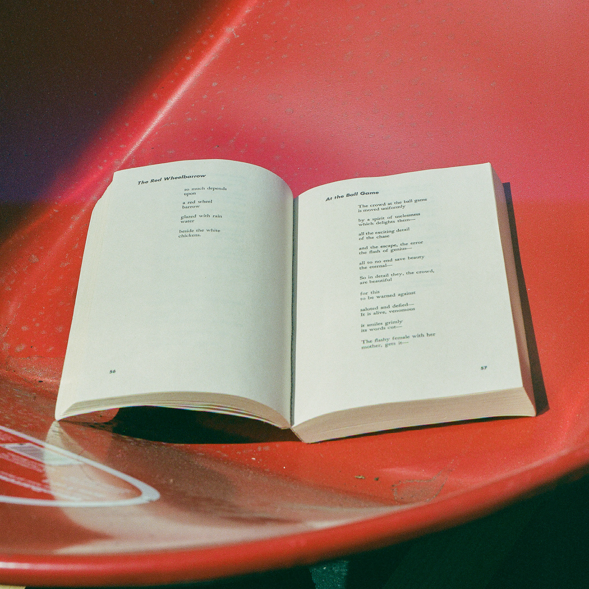April 15th, William Carlos William’s book, red wheelbarrow