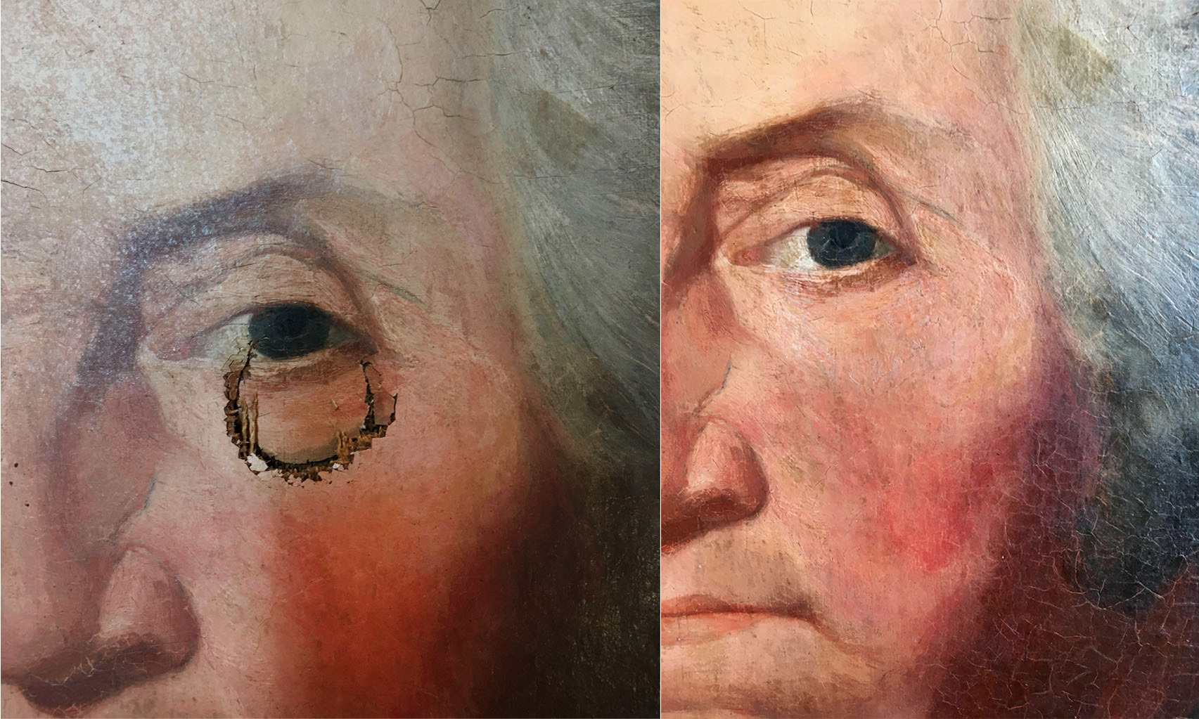 george washington portrait oil painting restoration