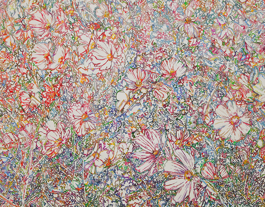 Outline#01 flower Acrylic on canvas h 911×w 1168 mm