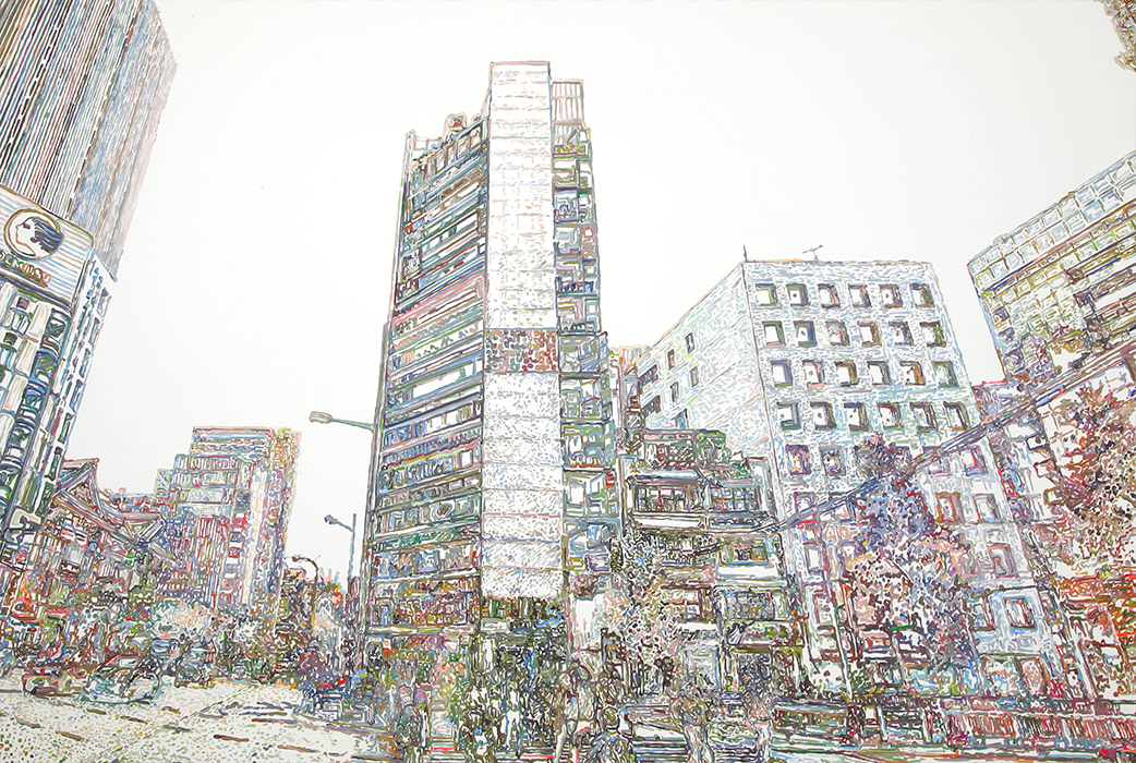 銀座風景 Acrylic on canvas h 1303×w 1940 mm