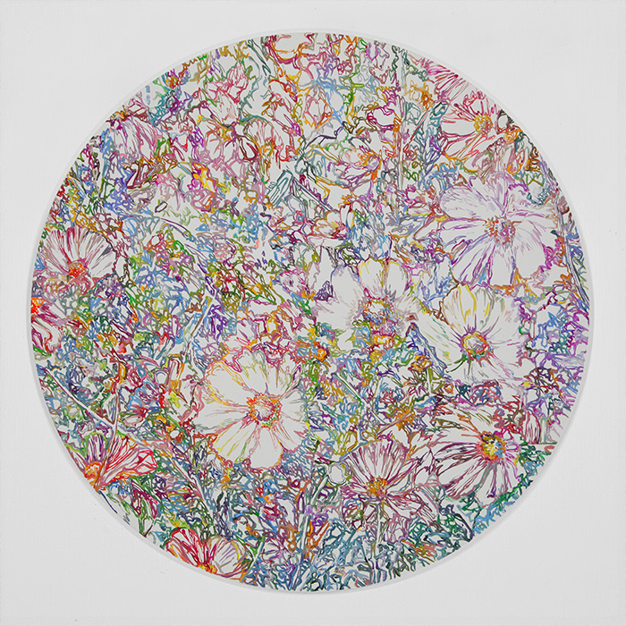 Outline#02 flower Acrylic on canvas Φ 728 mm