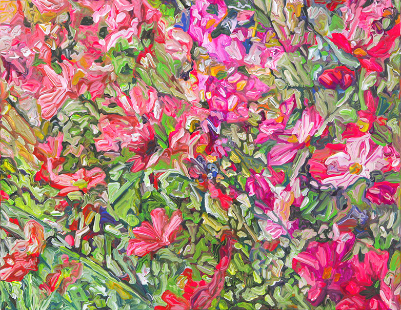 Lots of cosmos flowers_#2 Acrylic on canvas h 318×w 410 mm