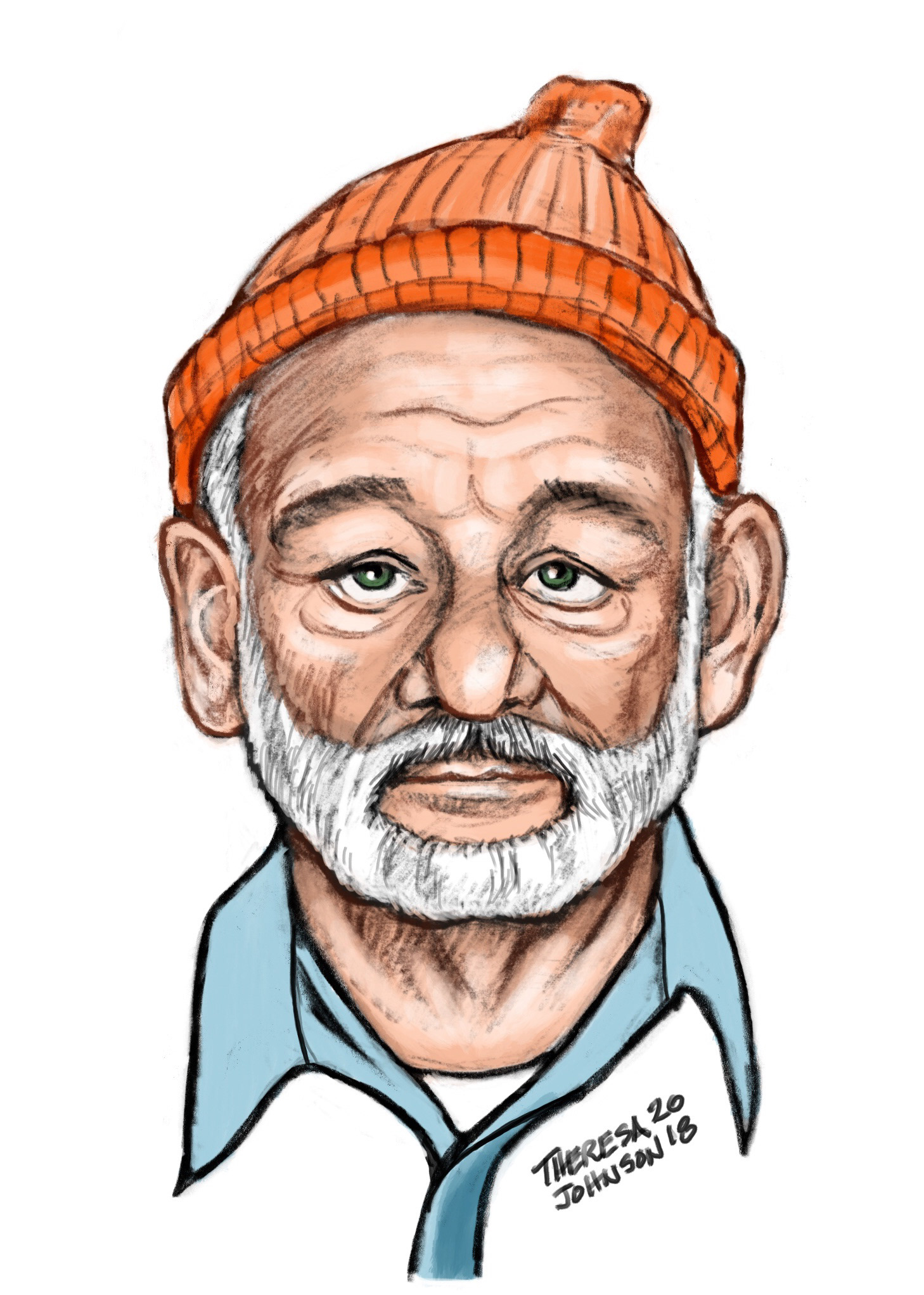 Caricature of Bill Murray as Steve Zissou