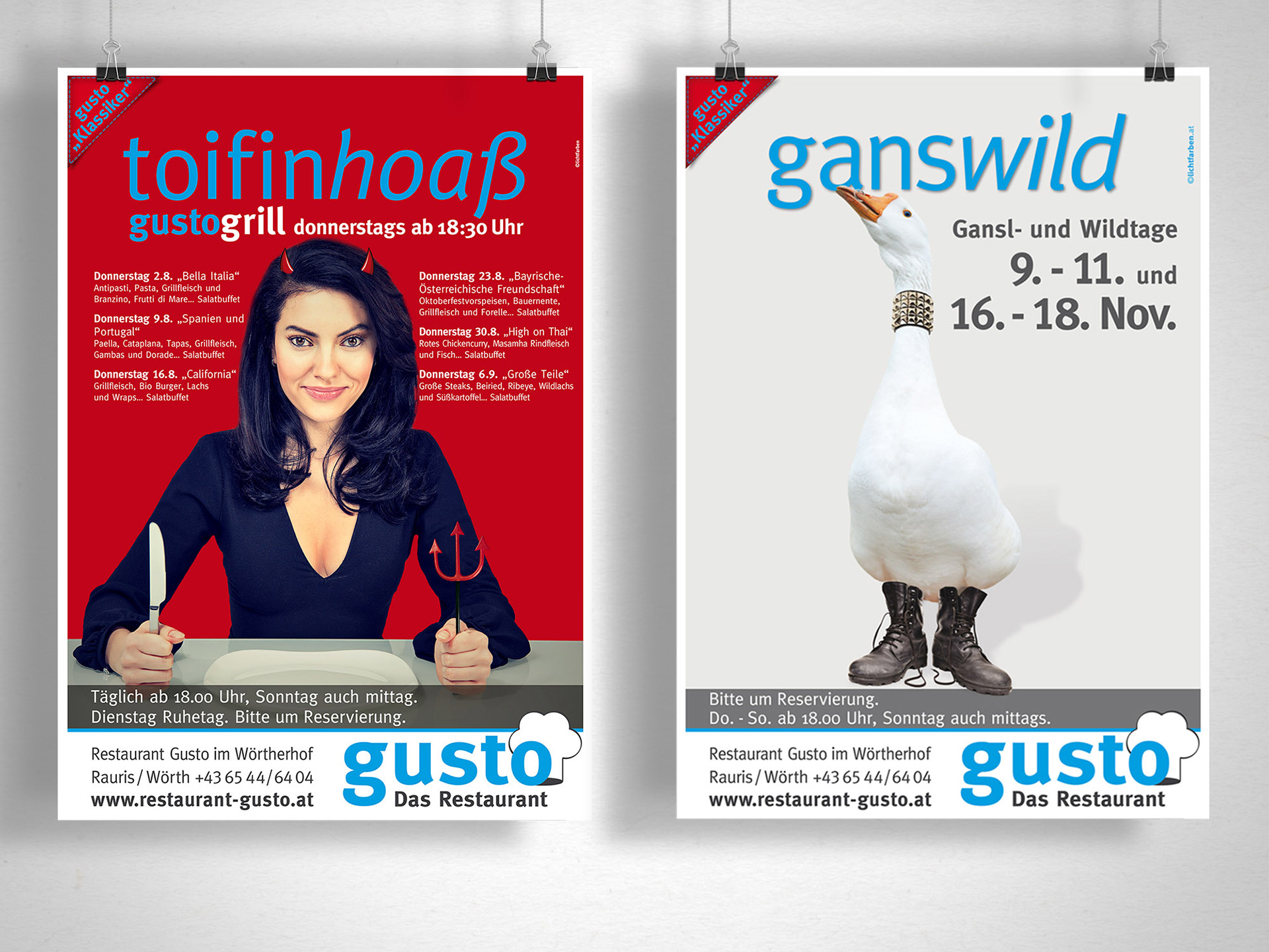 Plakate - Restaurant Gusto Rauris/Wörth