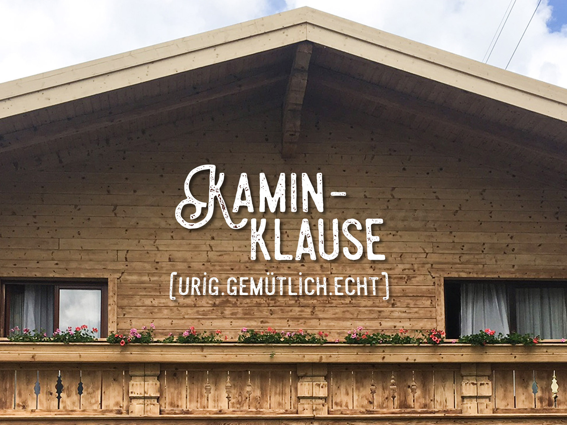 Hausbeschriftung - Kamin Klause Flachau