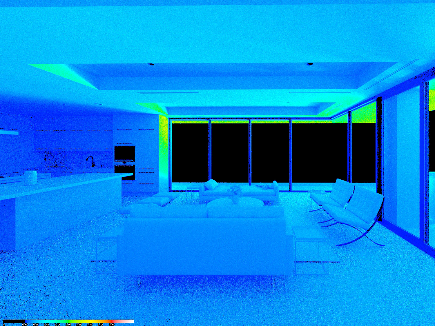 View 02 | Existing Illuminance (0.0 - 2.0 lux)