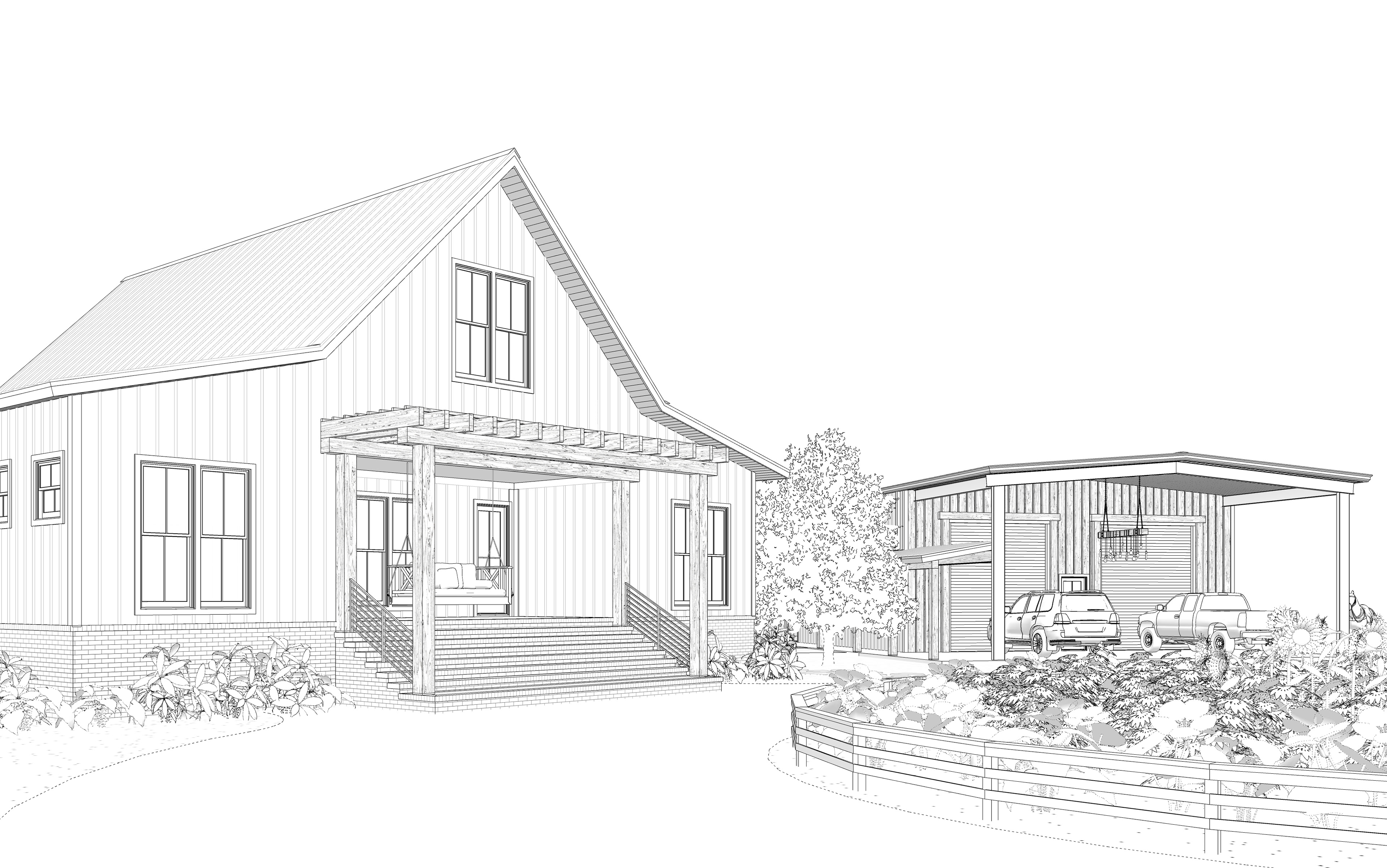 A: STEEL STRUCTURE WITH WOOD SIDING