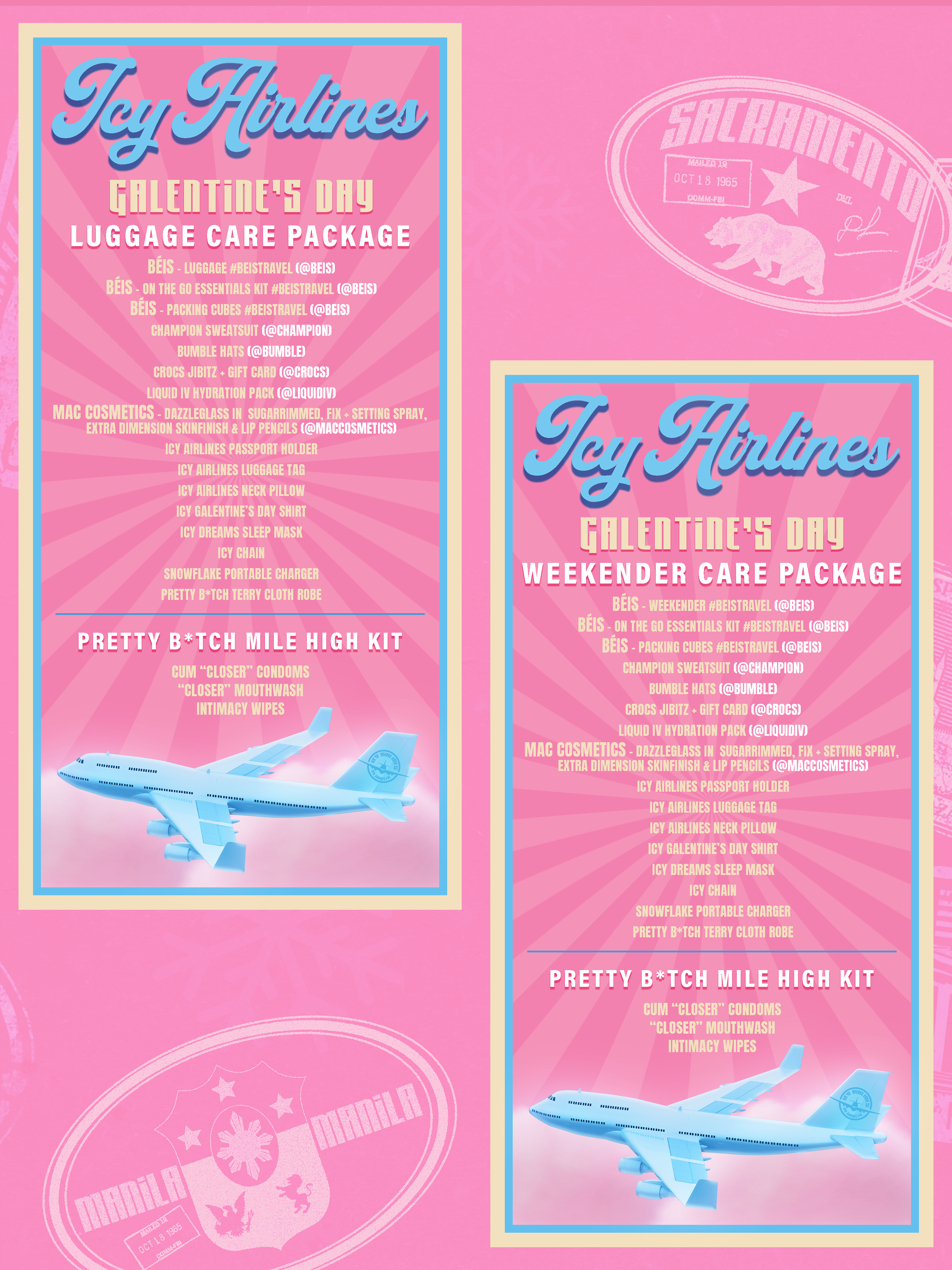 PRETTY B*TCH MILE HIGH KIT CARE PACKAGE LIST DESIGNS