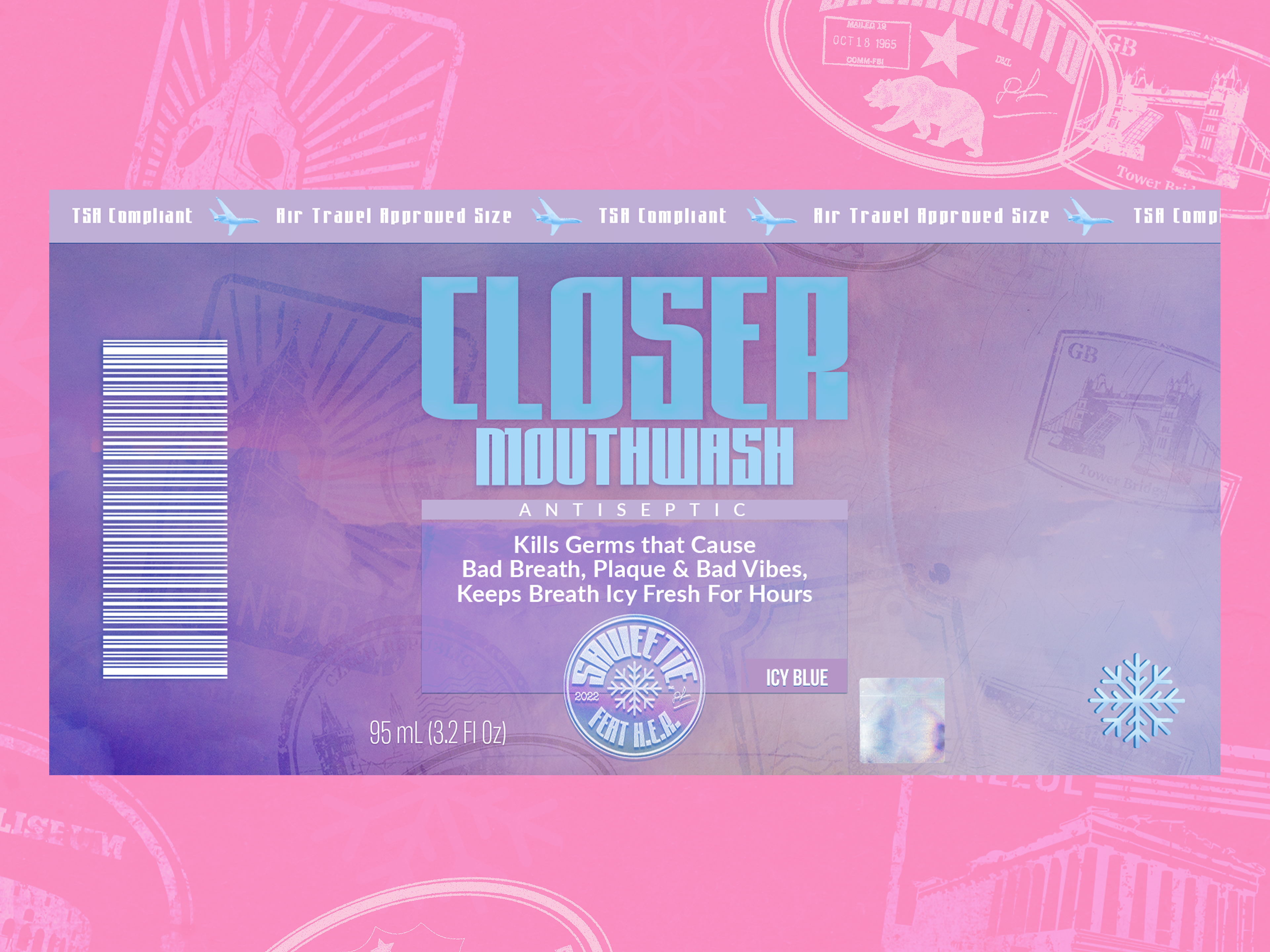 CLOSER MOUTHWASH LABEL DESIGN