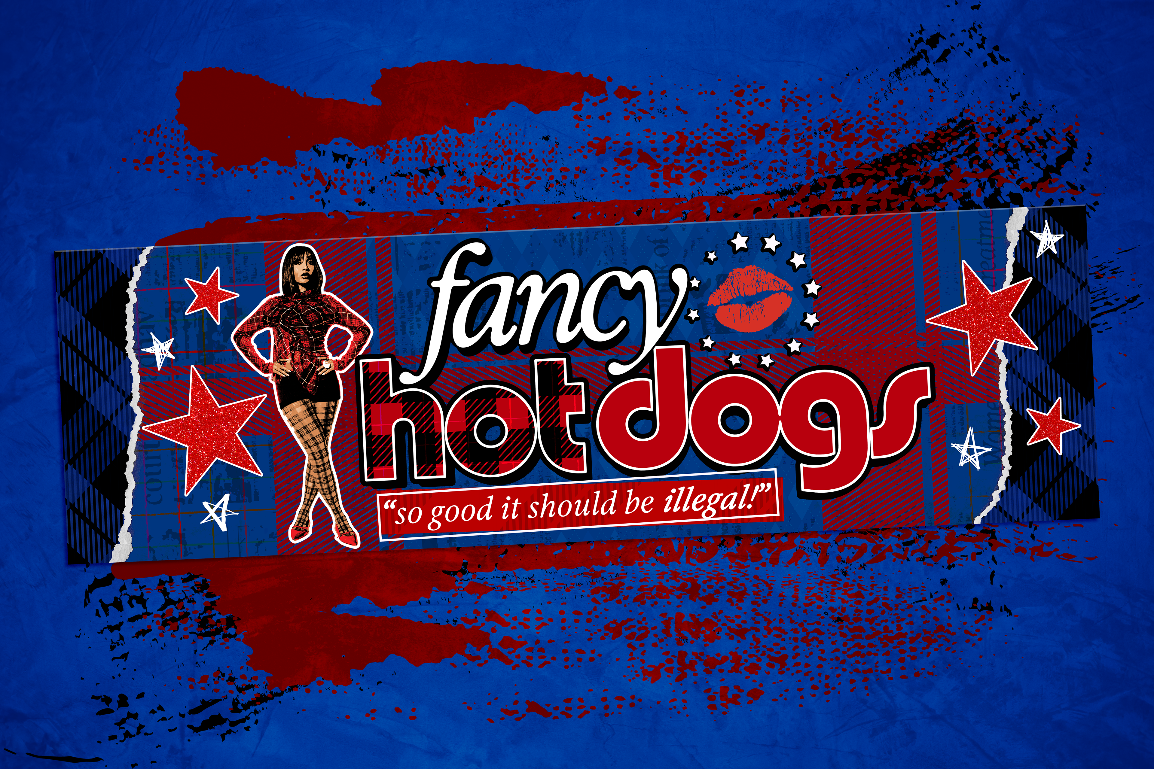 BLUE FANCY HOT DOGS DESIGN