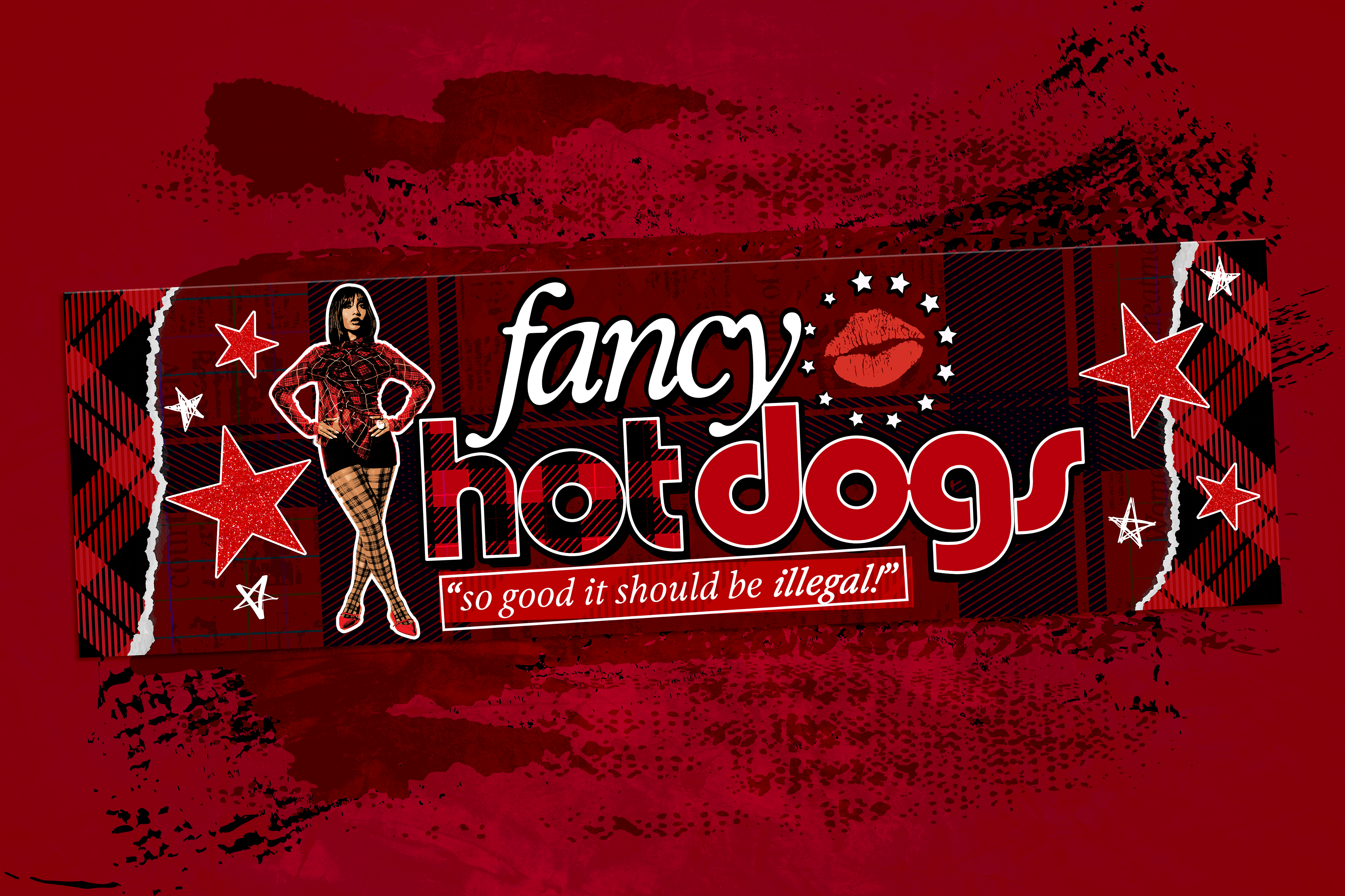 RED FANCY HOT DOGS DESIGN