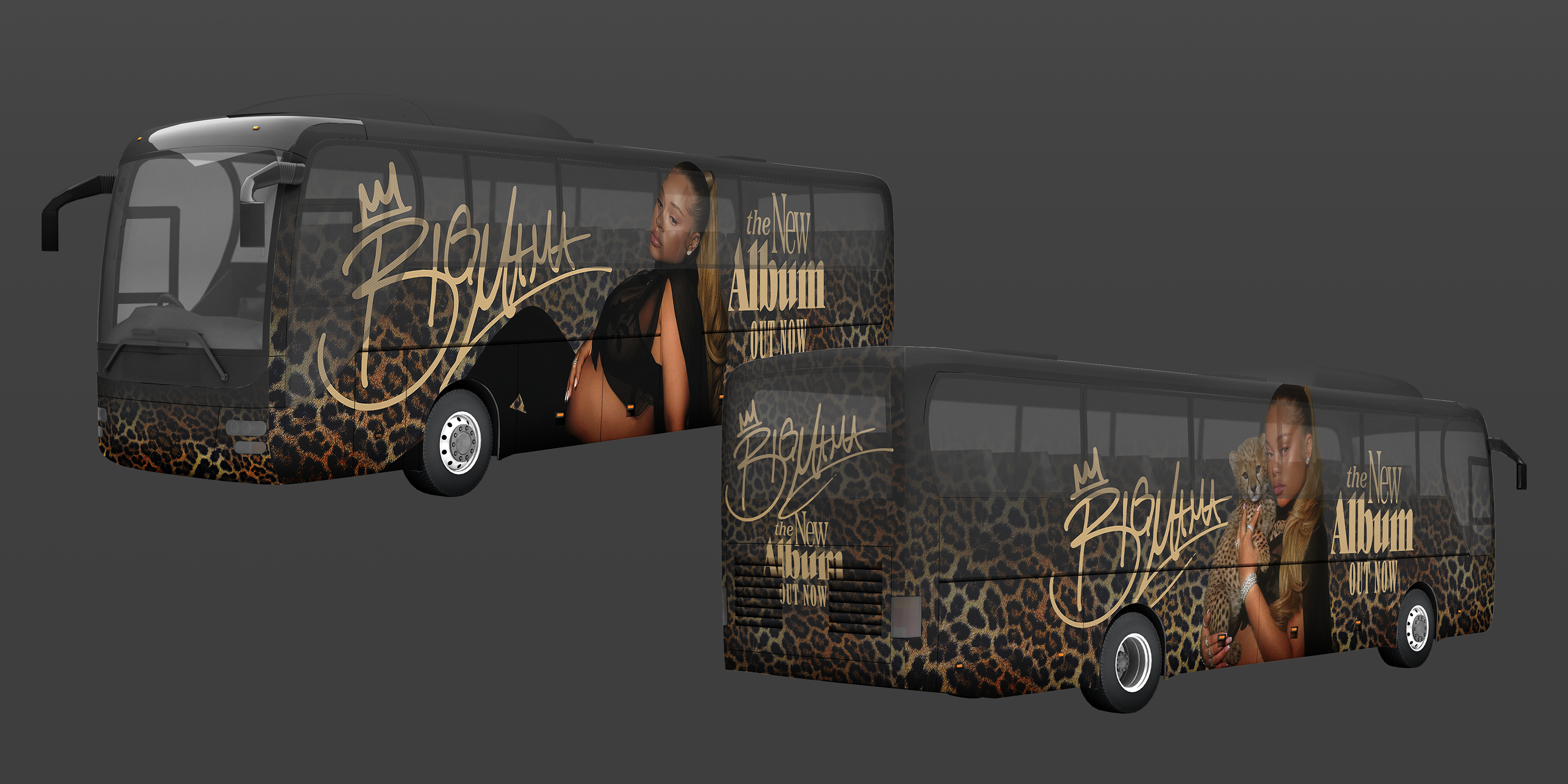 bus 3d render mockup