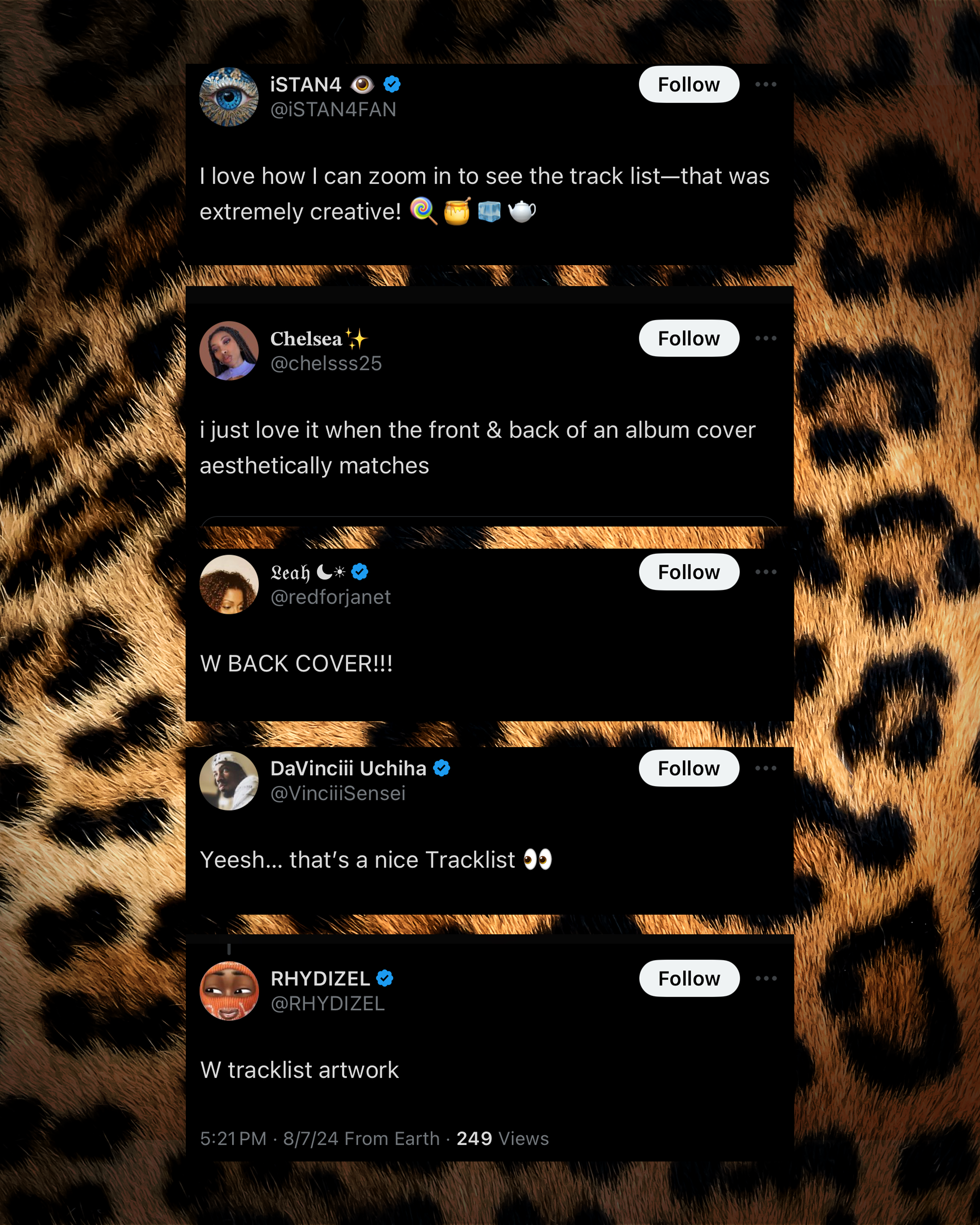 FEEDBACK ON TRACKLIST