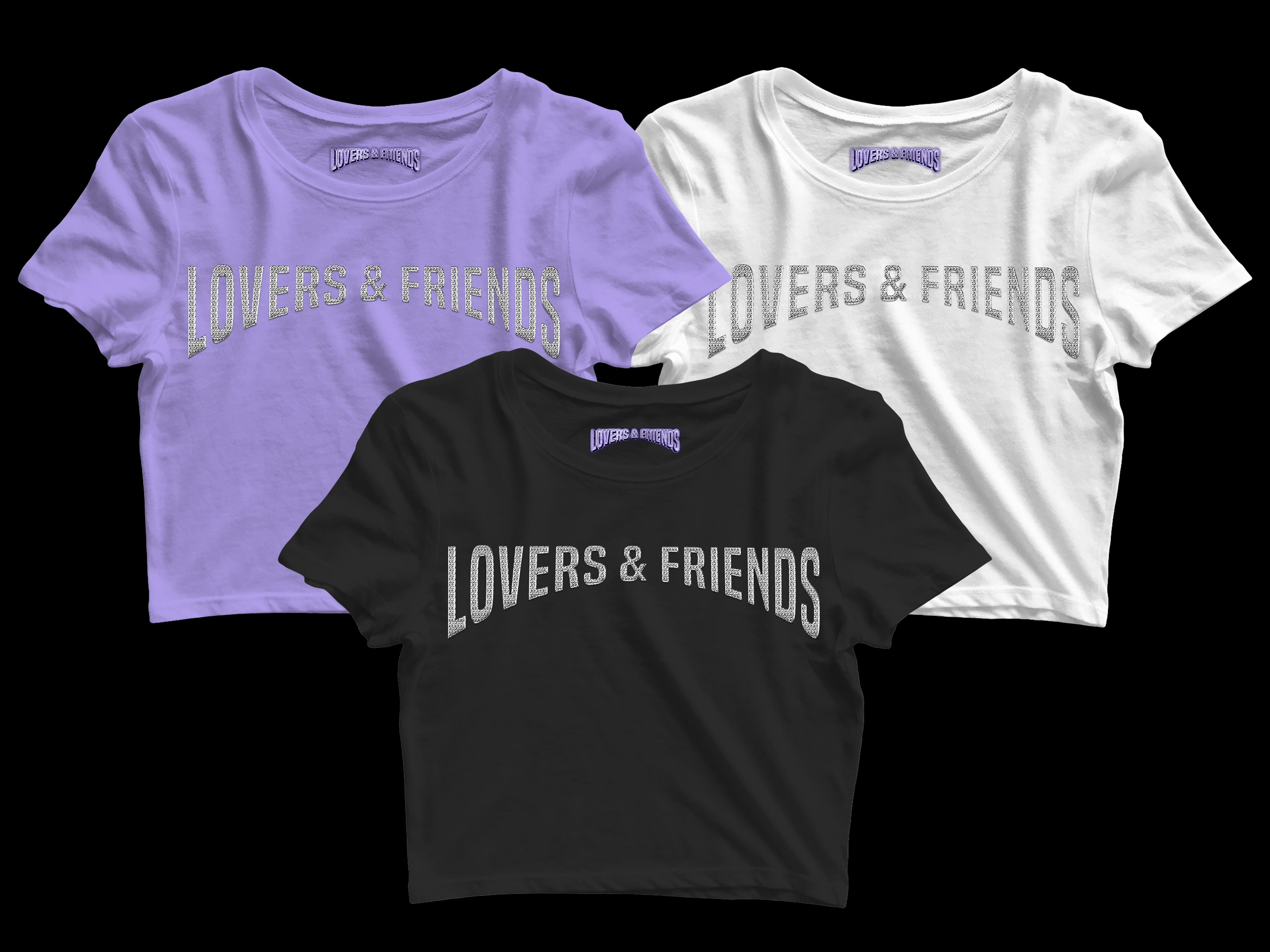 LOVERS AND FRIENDS BEDAZZELED CROP TOPS