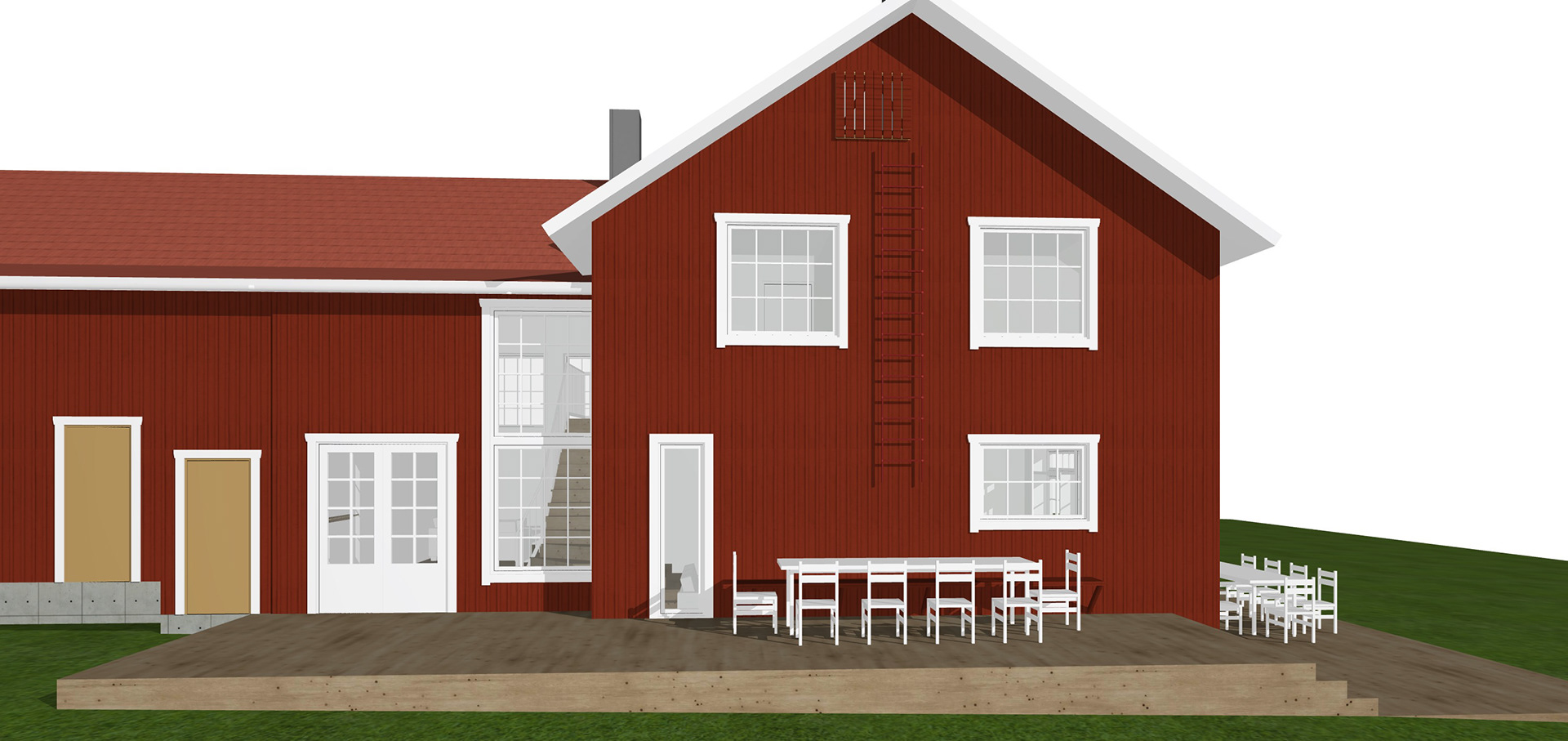 agraf exteriör väster Dalarna lada ombyggnad