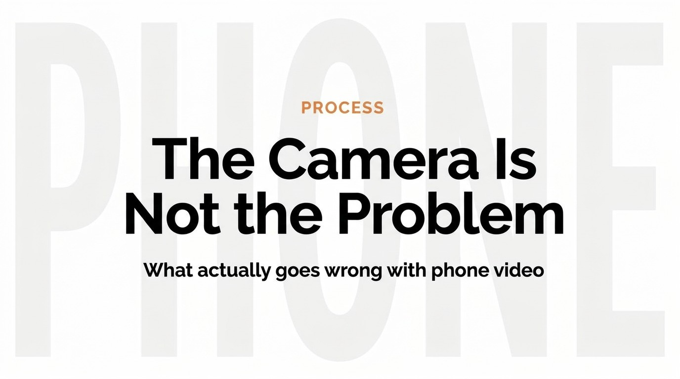 Graphic reading The camera is not the problem, on can we just shoot it on our phones