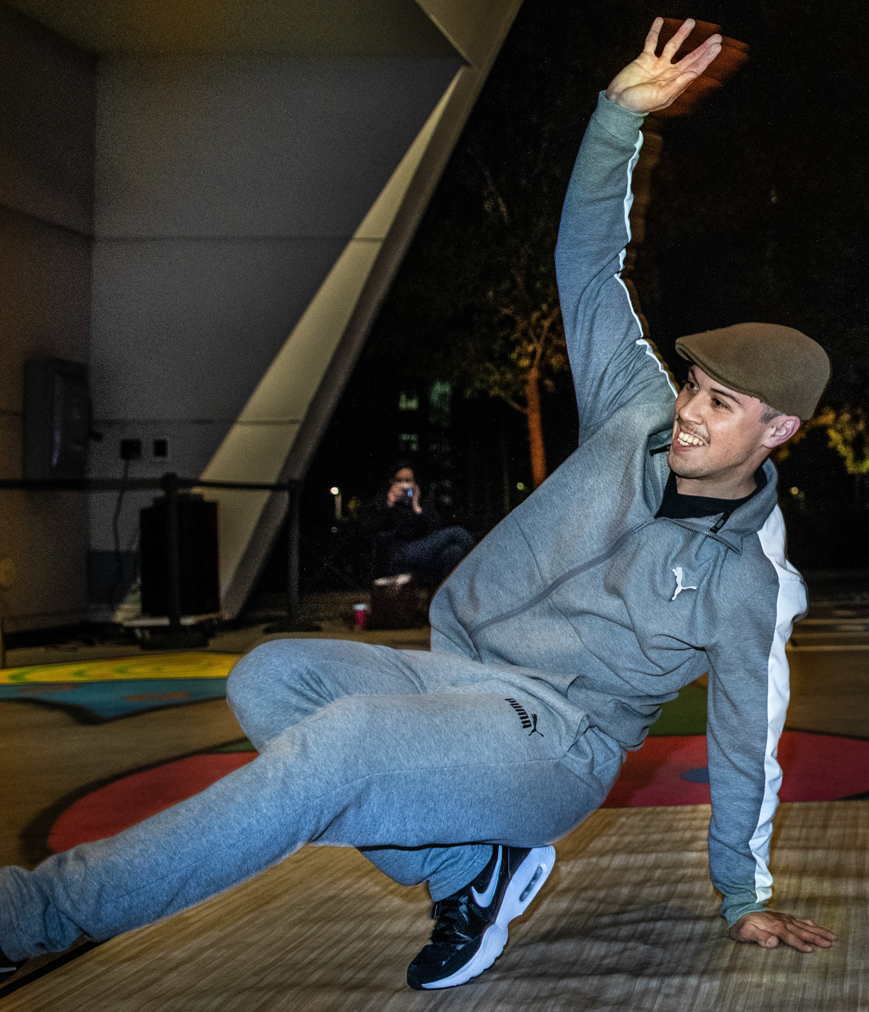Joshua Lanning freestyle dances at LeBauar Park in Greensboro, N.C. on November 17, 2020.