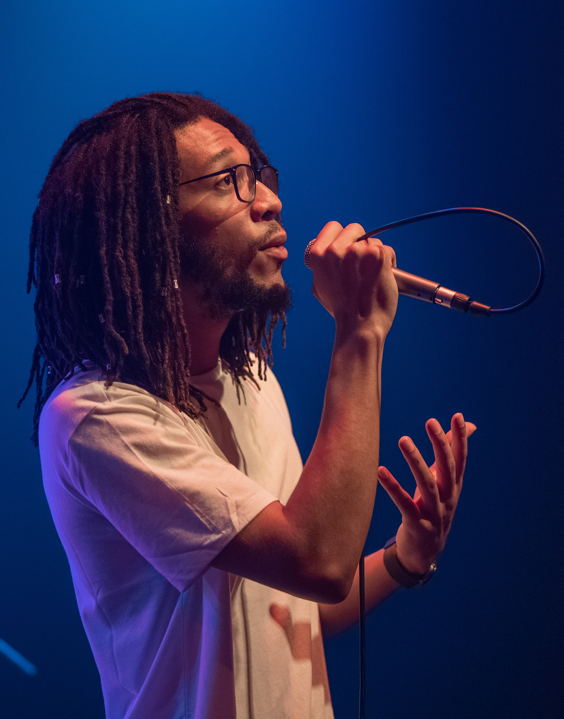 Justin "Demeanor" Harrington sings at his 'Like A Drug' release show at The Crown at the Carolina Theatre in Greensboro, N.C. on July 1st, 2022.