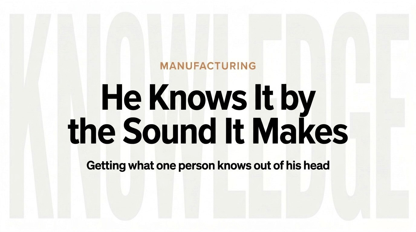Graphic reading He knows it by the sound it makes, on capturing what only one person knows