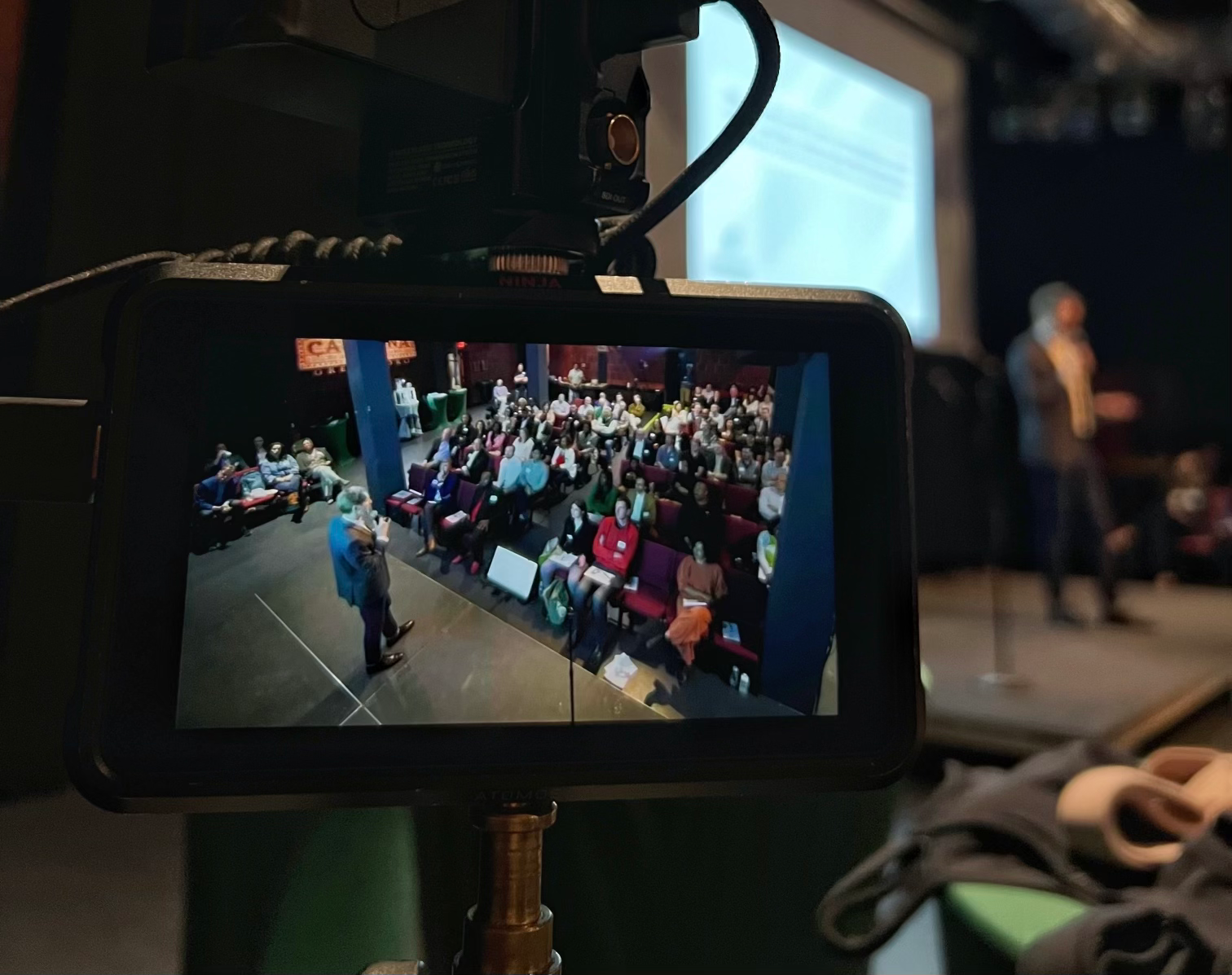 Filming Capital Connects, a pitch competition hosted by Launch Greensboro
