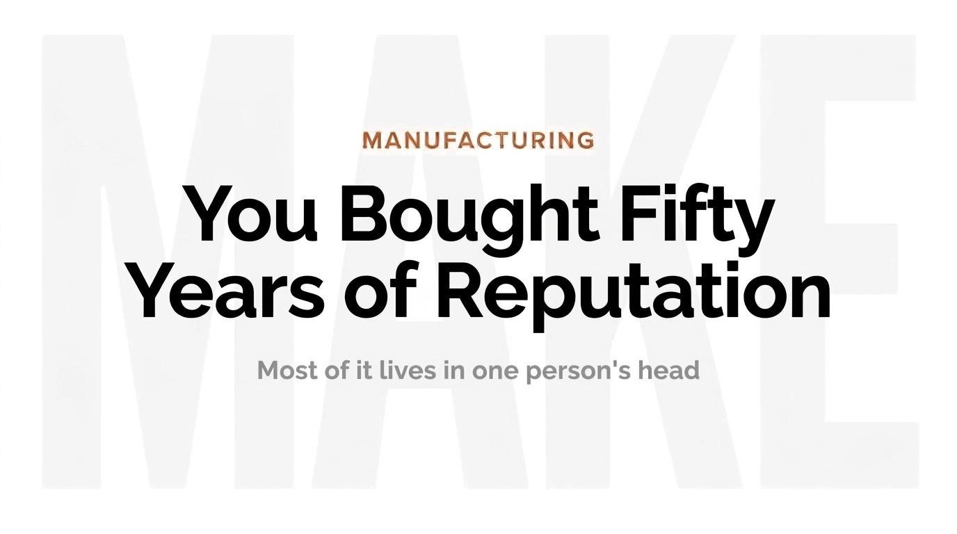 Graphic reading You bought fifty years of reputation, on what happens to a company's story after it sells
