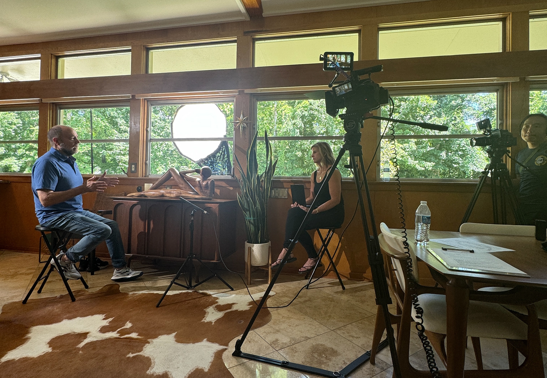 Interview setup for the The Flame Detector formerly Eye Detekt founder story video in Burlington North Carolina