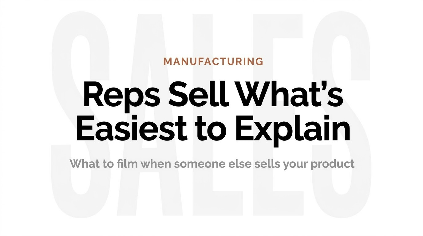 Graphic reading Your rep carries twelve lines, on what to film when reps are selling your product