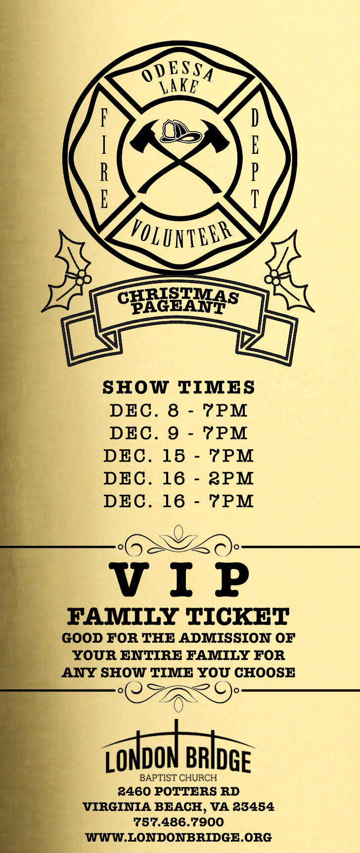 Odessa Lake Musical - Foil VIP Ticket