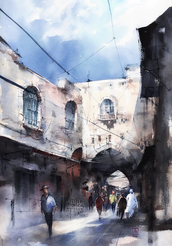 Jerusalem Walks, 38x56 cm, sold