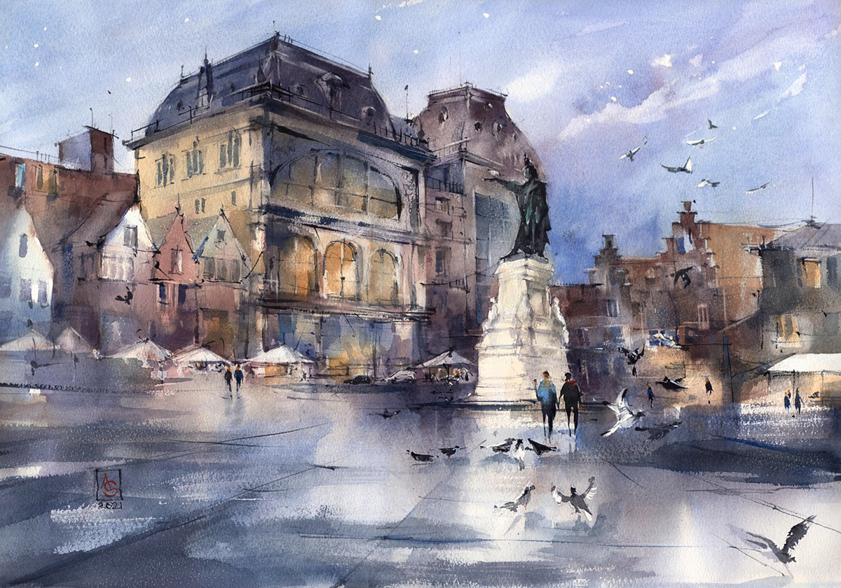 King of quare, 56x38 cm, sold