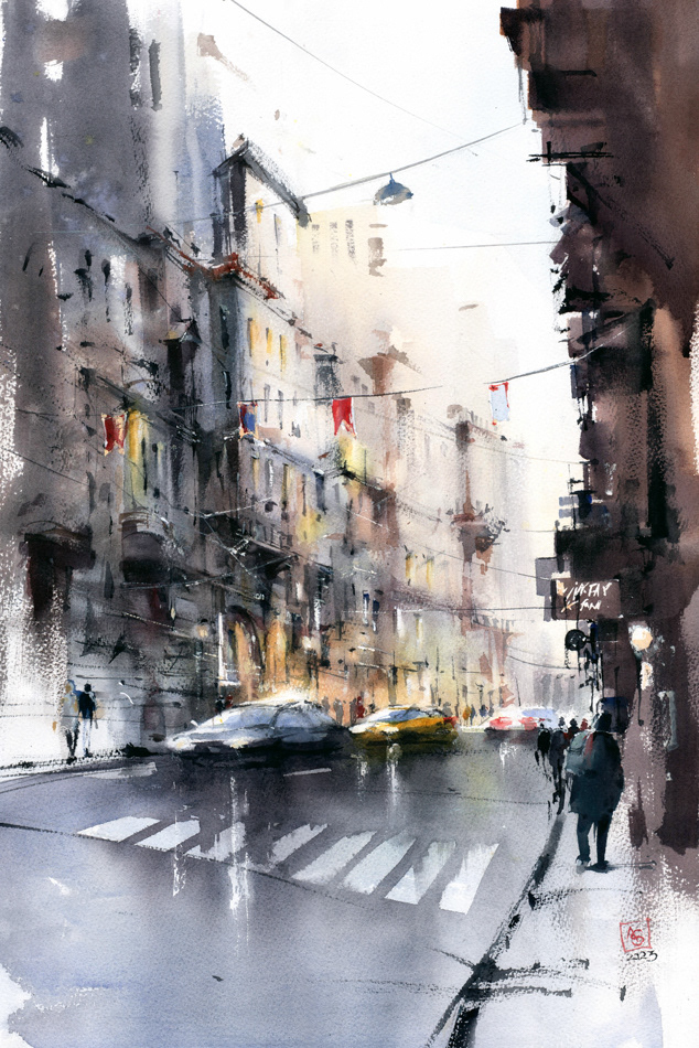 Blues in The Rain, 38x56 cm, not available