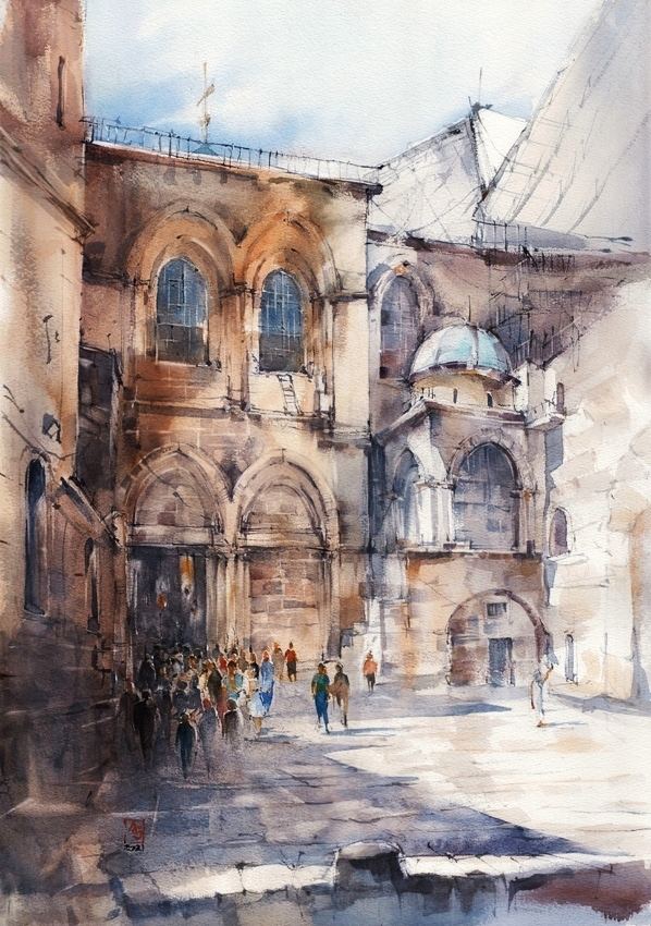 The Church of the Holy Sepulchre, 38x56 cm, sold