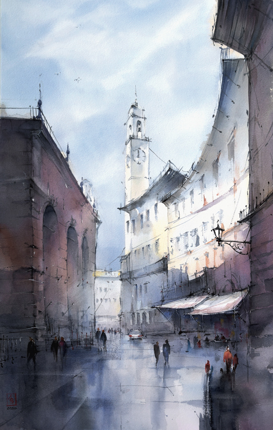 Firenze at Rain, 38x56 cm, sold