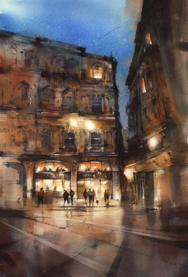 Welcome, we are open, 38x56 cm, available