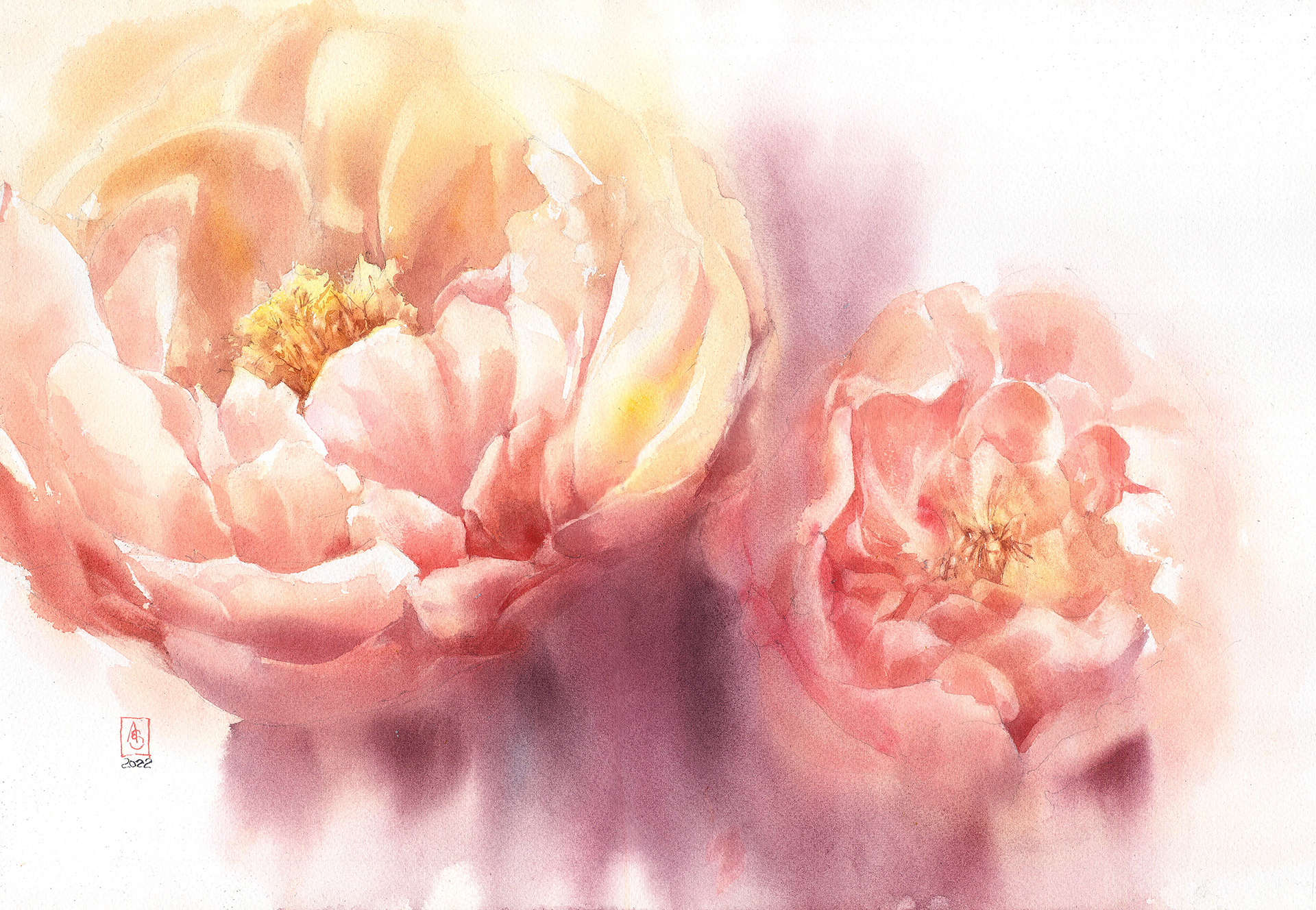 Twins, 56x38 cm, sold