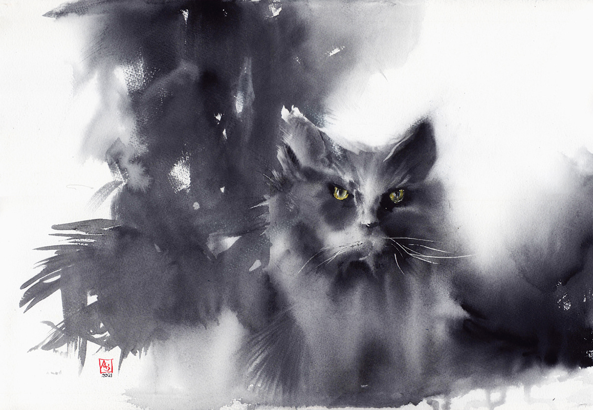 Nine Lives, 38x56 cm, available