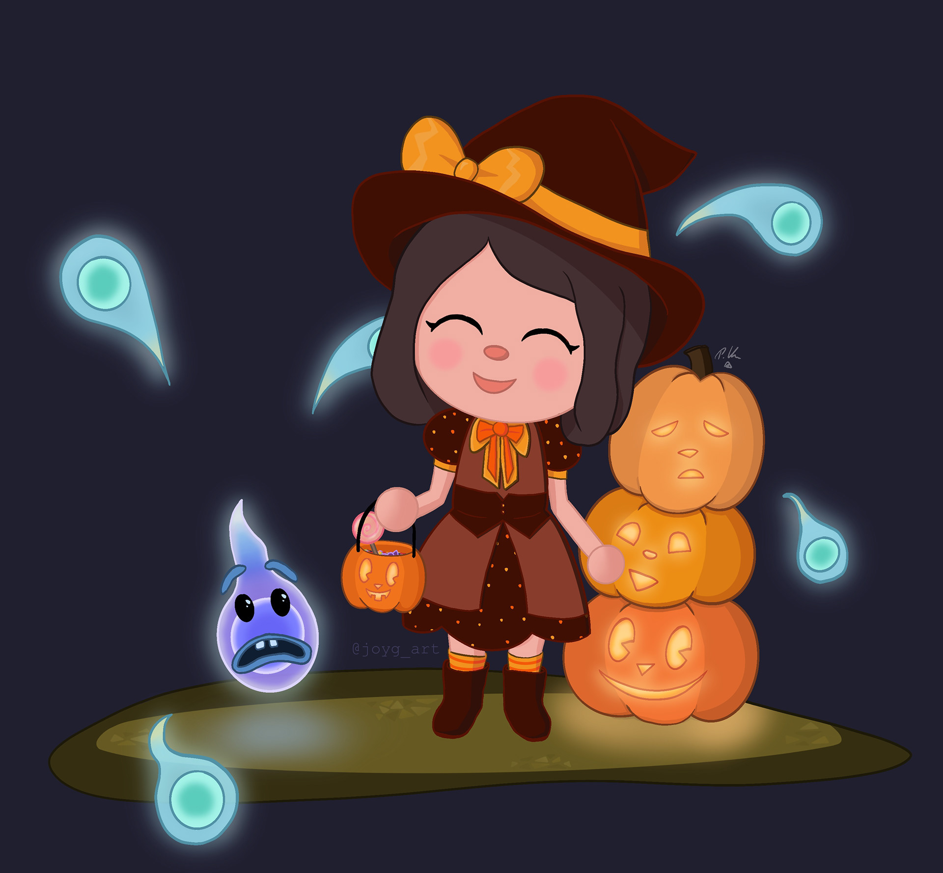Halloween Horror - Animal Crossing New Horizons Fanart  [Procreate | Private work | 2021]
