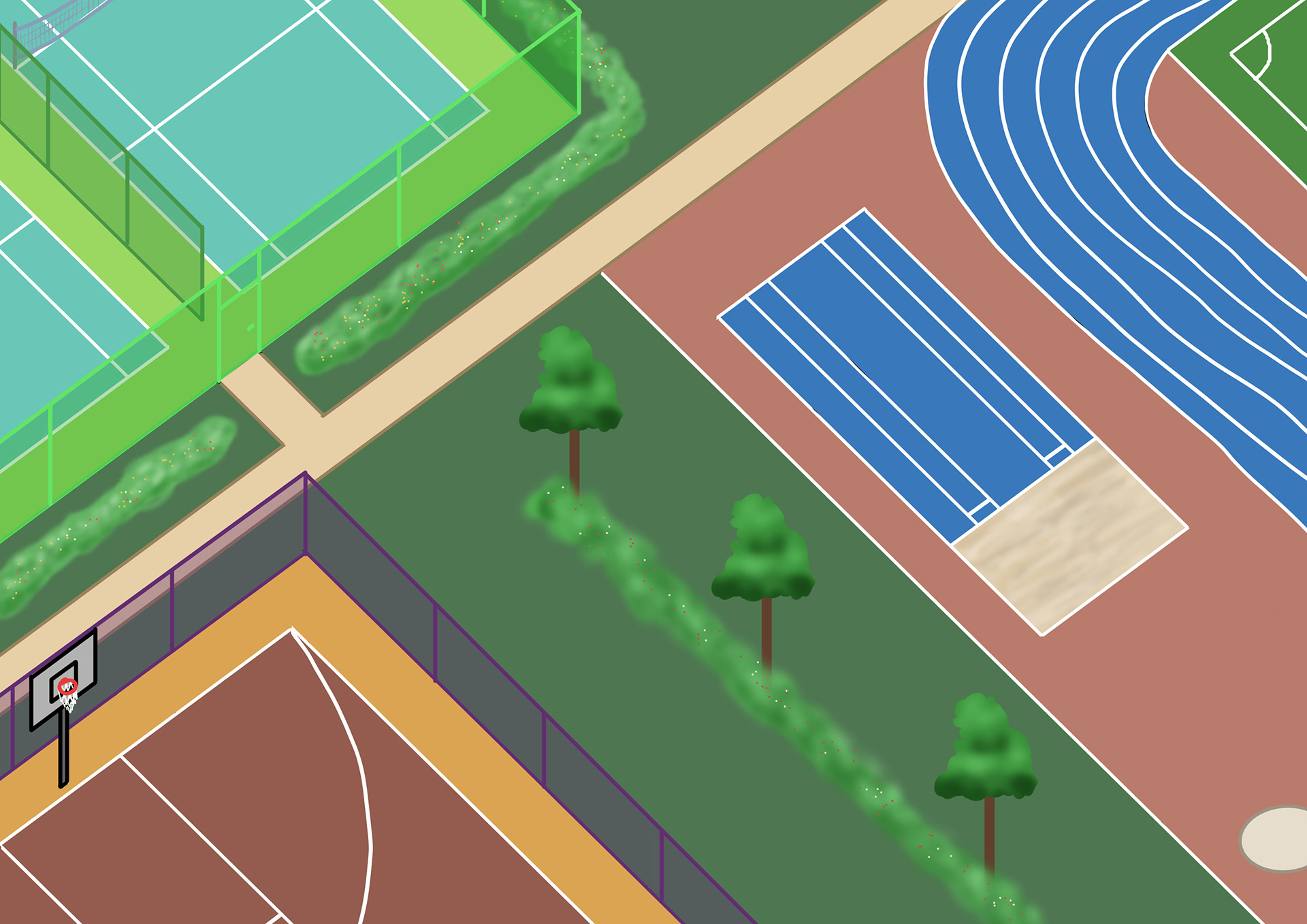 School sports field